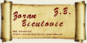 Zoran Biculović vizit kartica